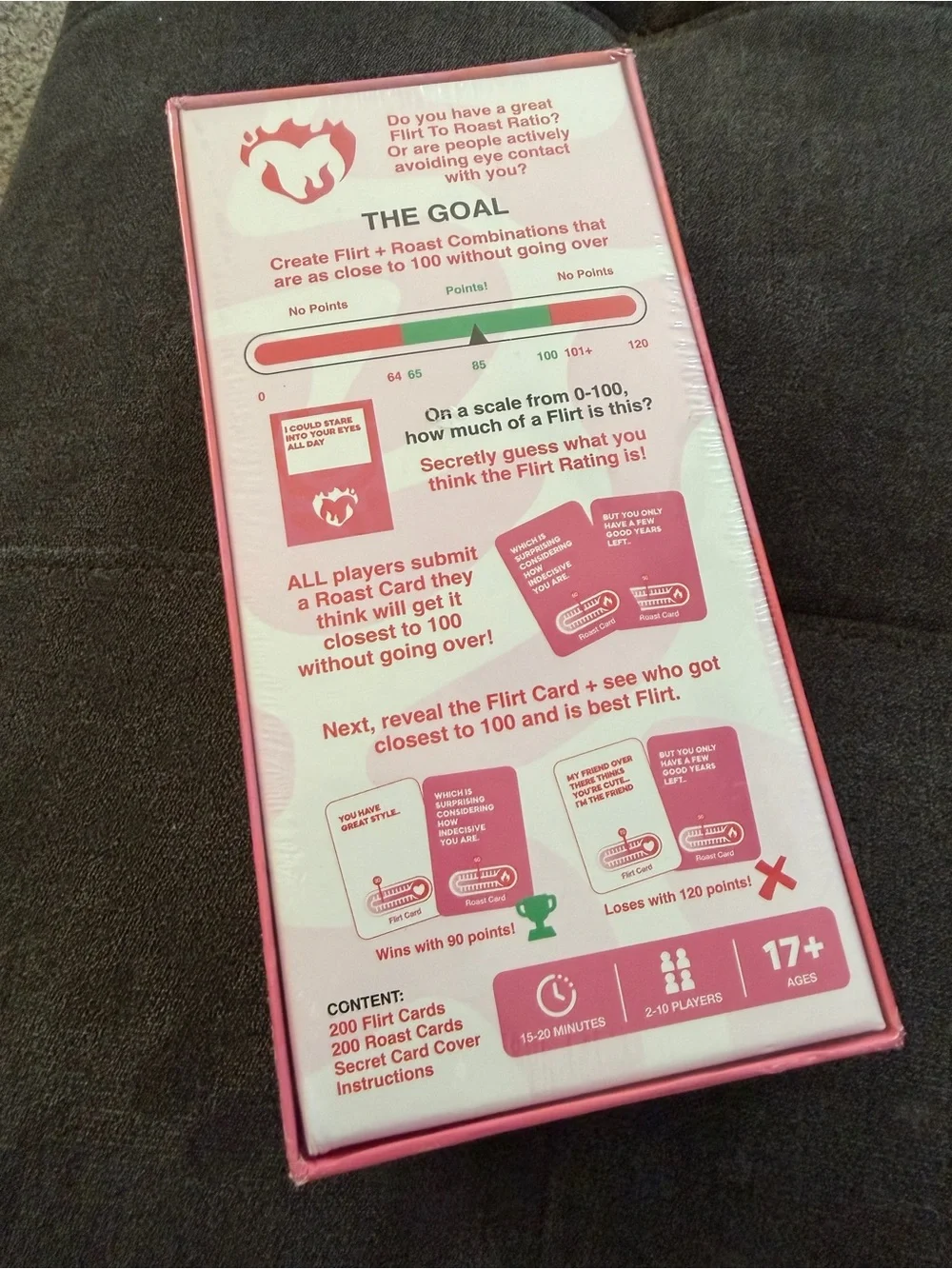 Flirt to Roast Ratio Thrilly Adult Date Night Party Card Game NEW SEALED 17+